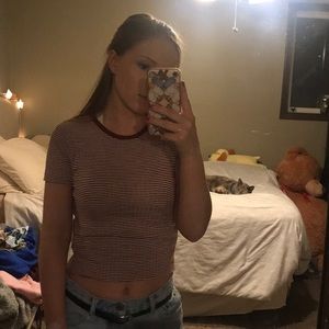 Striped forever 21 crop top